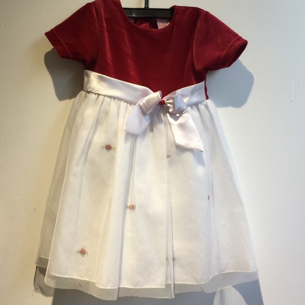 Little Lindsey vintage style red & white dress 3T